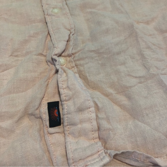 Faherty Shirt Mens 100% Linen Light Pink Solid Button Up Outdoors Casual Size M - Picture 3 of 10